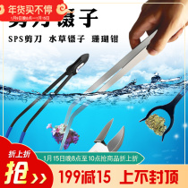 Coral pliers water grass elbow tweezers SPS scissors carbonized water grass tweezers fish tank feeding tool cleaning clip