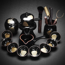 Lazy automatic kung fu tea set household ceramic stone mill anti-scalding tea maker Chinese living room teapot tea cup