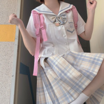  (TR)Lemon sea salt genuine summer and wind chimes JK uniform grid skirt spot