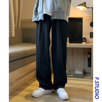 @ Fang Shao mens autumn vintage old jeans men Korean version of loose Joker young mens handsome mop pants tide