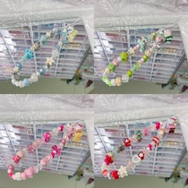 Checky shop｜3)Hello kitty beaded mobile phone chain original birthday gift custom DIY jewelry
