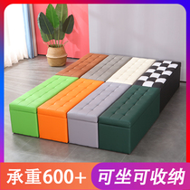 Clothing store Sofa stool bench storage fitting room stool rest stool Shoe store shoe stool Long footstool leather pier