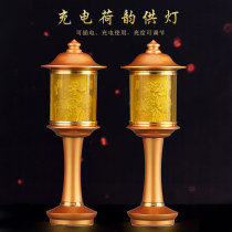 Charging lotus lanterns Buddha lights colorful Guanyin Buddha headlights led light home plug-in water glass lotus lanterns