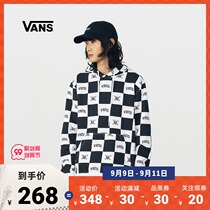 (Cost-effective Festival) Vans Vans official black and white checkerboard skull print men and women couples hooded sweater