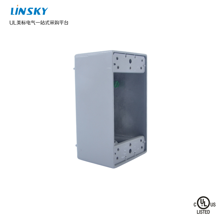 UL & CUL Certification of Switch Socket Bottom Box U.S. Standard Aluminum Die Casting One Open Waterproof Connection Box with Three Holes 1B50-3
