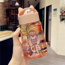 Japanese heat-resistant plastic cup High face value Simple girl heart student fresh water cup Female cute portable handy cup