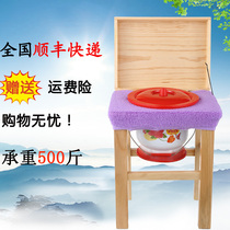 Adult elderly pregnant women toilet solid wood spittoon shelf home toilet stool toilet toilet with lid mobile toilet