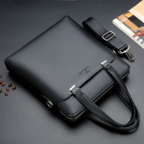 Baodi kangaroo handbag mens bag hand-held vertical briefcase Mens business document bag crossbody bag Shoulder bag bag
