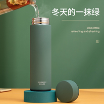 Thermos Cup girls high-value men Korean version of simple frosted students portable smart stainless steel large-capacity water Cup