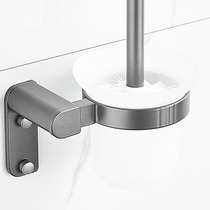 Nordic light luxury toilet brush wash toilet brush long handle to dead corner hanging wall gun gray toilet cleaning set