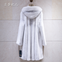 2021 winter womens whole mink velvet mink fur mink fur mink coat with hat Korean version