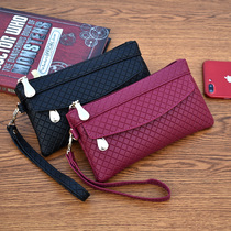 2020 new womens wallet Korean version of the wild clutch bag tide explosion simple mobile phone bag checkered coin purse mobile phone bag