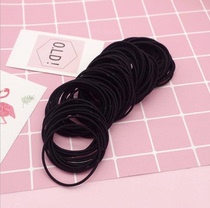 Head rope black thick high ponytail tie hair rubber band Hairband hair rope flat adult leather cover head rope rubber band Hairband