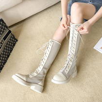 2022 Summer Slim Hollowed-out Martin Boots Woman Breathable Mesh Boots Woman Long Drum Boot Mesh Veil Medium-high Cylinder Boot Nemesis Sandals Boots