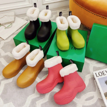 mona same model Ashigo BNBV rain boots women 2021 autumn and winter smoke pipe short boots female avocado plus velvet rain shoes