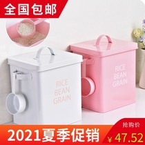 Tin rice barrel household rice noodle storage box rice storage box flour sealed tank 10kg rice moisture-proof storage barrel