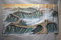 Meiqi Academy of Painting 4 feet 1 4*0 7 meters Landscape pure hand-painted ink Chinese Painting Calligraphy and painting Badaling has the Great Wall of the Great Wall