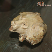 Imported Lions solid wood carving animal ornaments pure handmade simple home rotten wood decoration craft gifts