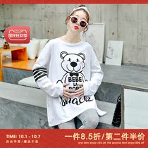 Womens clothing 2021 Autumn New pregnant womens T-shirt long sleeve fashion round neck spring and autumn thin models with long sleeves tide