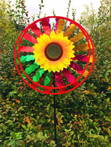 38cm double disc sequin sunflower windmill Greening site layout planting ground windmill festival props sunflowers