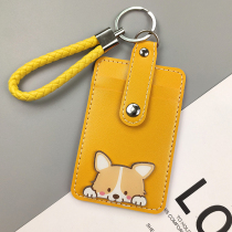 Cute soft campus multi-card bus card bag keychain access control student card protective cover rice card protective card cover
