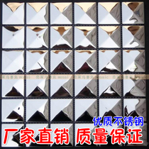 Metal stainless steel pyramid mirror mosaic TV puzzle background wall European living room tile building materials hot sale