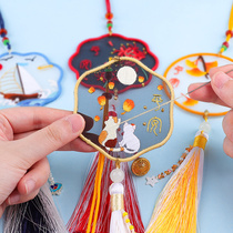 Car pendant handmade diy embroidered in-car wall-mounted cross embroidered cross-embroidered car hang Ping An fu