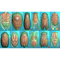 Fengtengyu computer carved map knows the double-sided jade carving map the two sides of the cicada know the pendant new Melo insects