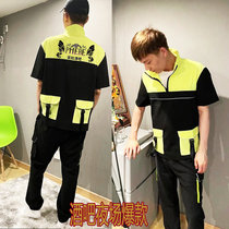 Juejia uniform summer new bar night waiter short-sleeved tooling Hotel KTV work clothes suit men and women