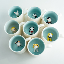 Cartoon animal ceramic cup cute female cup milk household water Cup personality creative children high value mug