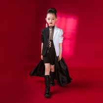 Wanjun high-end model catwalk show suit suit tide uniform black and white color team competition opening show dress New