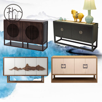 Modern new Chinese style entrance cabinet Solid wood dining side cabinet Foyer cabinet Shoe cabinet Decorative cabinet Locker Simple Zen furniture
