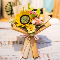 Handmade bouquet diy material bag non-woven Sunflower Children send mother Teachers Day Valentines Day teacher gift
