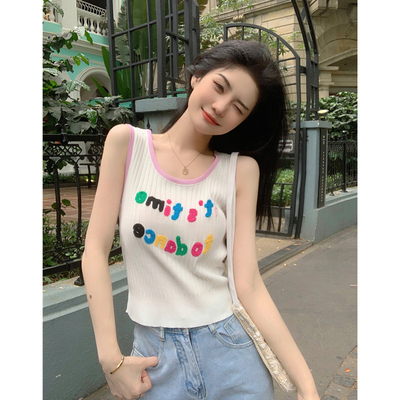 taobao agent Summer top with cups, plus size, french style, fitted