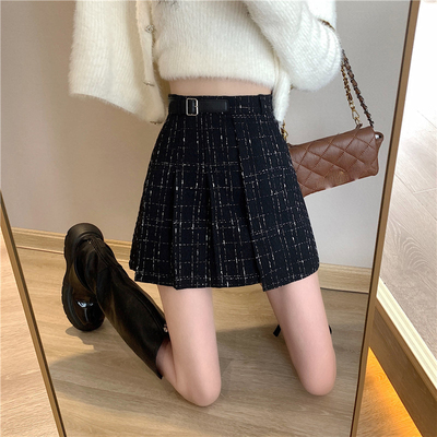 taobao agent Autumn pleated skirt, mini-skirt, plus size, Chanel style, high waist