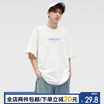 MF Studio 2022 Summer Japanese Simple Letter Printed Short Sleeve T-Shirt Tide Short tee Half Sleeve Men's and Women's Top
