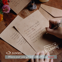 21dos Dark Flower paper cowhide envelope letter set European retro literary romantic hand account material Note