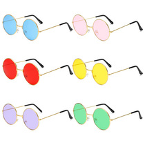 Manufacturer Wholesale Retro Round Sunglasses Dazzling Trend Round Frame Glasses Color Lenses Taiko Mirror Wholesale