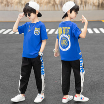 Boys summer clothing suit 2022 new tide CUHK boy short sleeve handsome children 10 boys 12 nets red 15 years old