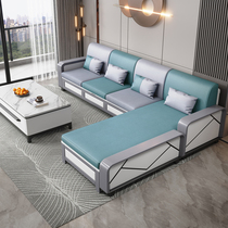 American light luxury solid wood sofa small apartment living room household winter and summer dual-use technology cloth storage corner wooden sofa