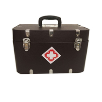 Leather vintage medicine box country doctors clinic box large capacity Chinese medicine portable medical kit first aid kit medical box