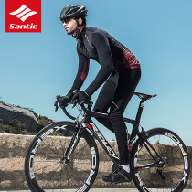 Pu photo riding Santic forest road bike autumn and winter riding trousers warm windproof professional cushion men