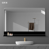 Italian bathroom mirror with shelf square wall hanging wall bathroom wash mirror hotel B & B decoration mirror