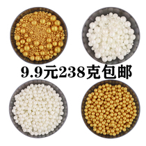 Bake cake decoration sugar beads 500g gold beads silver beads color needle ice cream donut colorful pearl sugar decoration