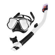 Adult swimming silicone tempered glass breathing mask mirror breathing tube two-piece set floating diving two treasures