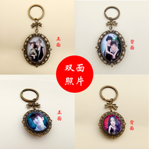 Crystal white embryo Image consumables retro Crystal keychain photo photo custom double-sided couple moonlight gem