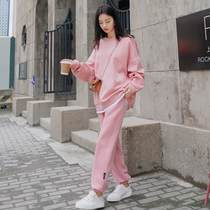 Pink Casual Weavewear Sports Suit Women Spring 2022 New Port Taste Salt pants Two sets of pins