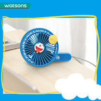 Watsons Doraemon handheld fan folding fan hanging neck fan desktop fan Ding Xia USB rechargeable