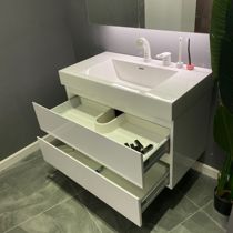  Customizable one-piece washstand Light luxury bathroom cabinet Modern simple Japanese wash cabinet storage bathroom counter surface