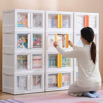 Folding storage box household storage box transparent plastic wardrobe clothes storage box toy dormitory book sorting box